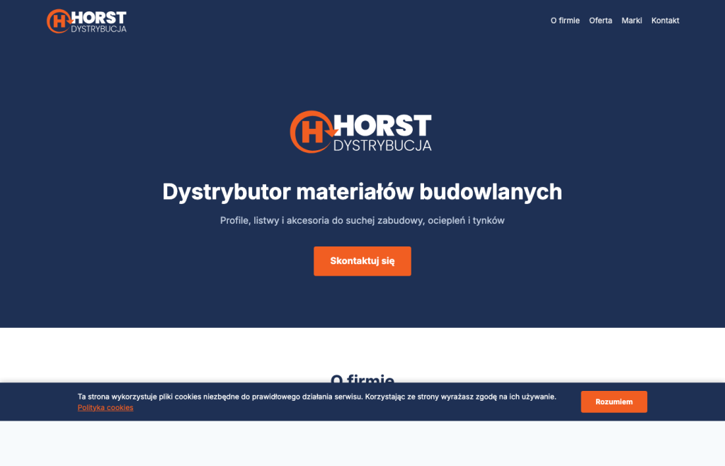 horst-dystrybucja.pl — WooCommerce store of a building materials distributor